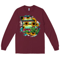 Burgundy Missouri Map Sunflower Cactus Serape Long Sleeve Tee - RanaPortraitStore