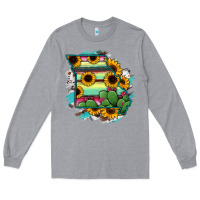 Heather Grey Missouri Map Sunflower Cactus Serape Long Sleeve Tee - RanaPortraitStore