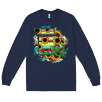 Navy Missouri Map Sunflower Cactus Serape Long Sleeve Tee - RanaPortraitStore