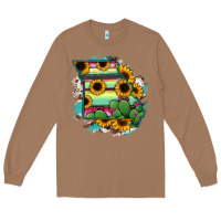Toasted Coconut Missouri Map Sunflower Cactus Serape Long Sleeve Tee - RanaPortraitStore