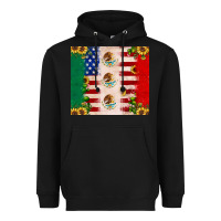 Black American flag mexico flag sunflower cactus Heavyweight Hoodie - JahusDesignShop