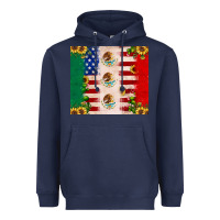 Navy American flag mexico flag sunflower cactus Heavyweight Hoodie - JahusDesignShop
