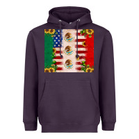 Plum American flag mexico flag sunflower cactus Heavyweight Hoodie - JahusDesignShop