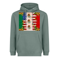 Sage American flag mexico flag sunflower cactus Heavyweight Hoodie - JahusDesignShop