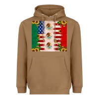 Toasted Coconut American flag mexico flag sunflower cactus Heavyweight Hoodie - JahusDesignShop