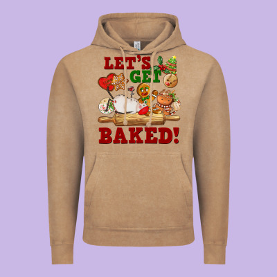Let's Get Baked Vintage Hoodie Designed By Fadigitalartstudio