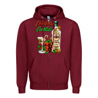 Burgundy christmas cocktail martini and gift Zipper Hoodie - AdoDesignShop