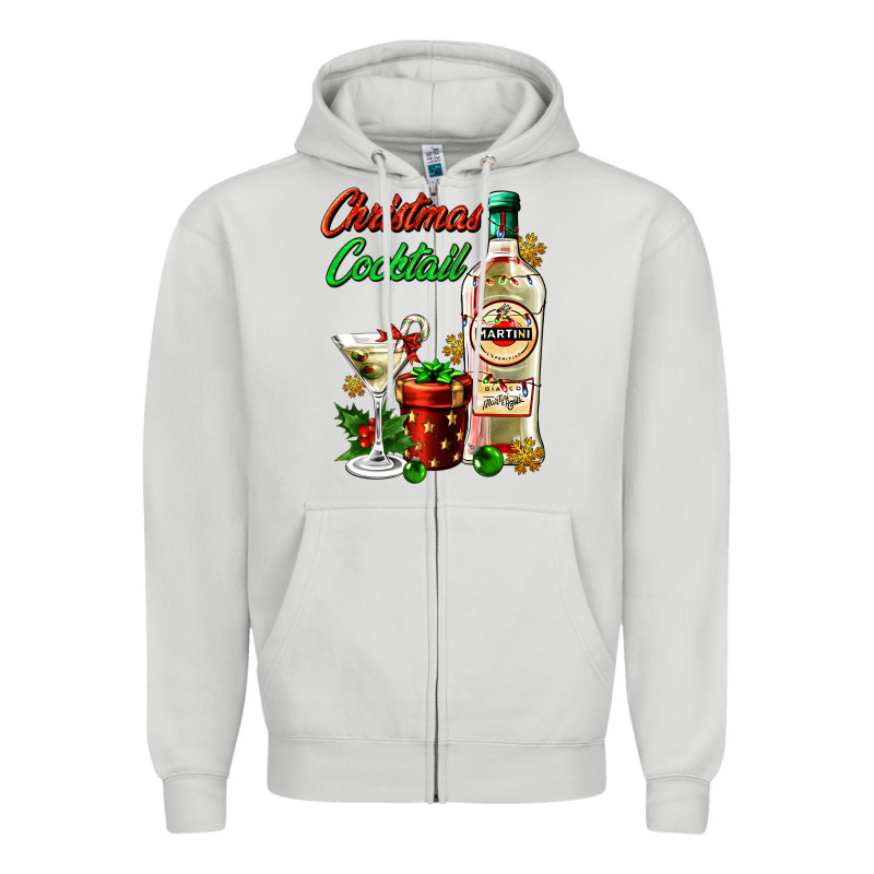 Christmas Cocktail Martini And Gift Zipper Hoodie by AdoDesignShop | Teevron