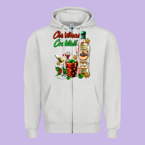 Christmas Cocktail Martini And Gift Zipper Hoodie Designed By Adodesignshop