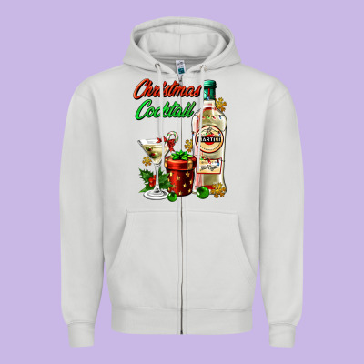 Christmas Cocktail Martini And Gift Zipper Hoodie Designed By Adodesignshop