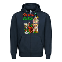 Navy christmas cocktail martini and gift Zipper Hoodie - AdoDesignShop