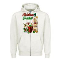Oatmeal Heather christmas cocktail martini and gift Zipper Hoodie - AdoDesignShop