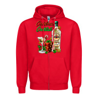 Red christmas cocktail martini and gift Zipper Hoodie - AdoDesignShop