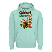 Seafoam christmas cocktail martini and gift Zipper Hoodie - AdoDesignShop