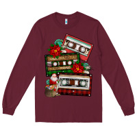 Burgundy christmas cassette gemstone Long Sleeve Tee - FaDigitalArtStudio