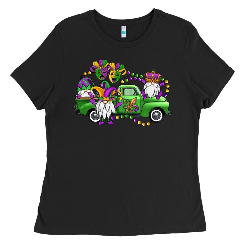 Mardi Gras Gnomes Truck Ladies Tee by OliviaCreatesArt | Teevron