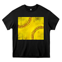 Black distressed softball pattern Heavy Core Tee - TumblerDesignByShophia
