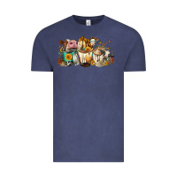 Vintage Denim Cows And Coffee Vintage Tee - FaDigitalArtStudio