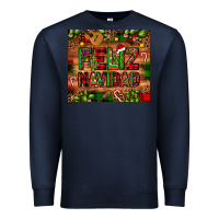 Navy feliz navidad Christmas cactus leopard Premium Sweatshirt - JahusDesignShop