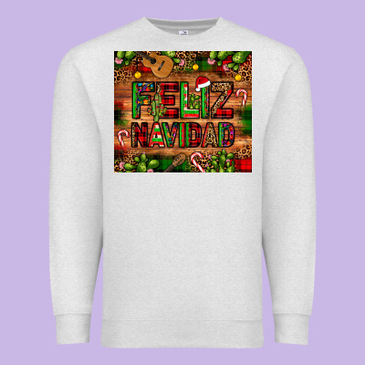 Feliz Navidad Christmas Cactus Leopard Premium Sweatshirt Designed By Jahusdesignshop