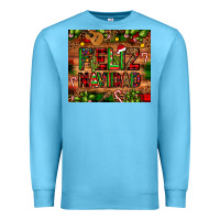 Ocean Blue feliz navidad Christmas cactus leopard Premium Sweatshirt - JahusDesignShop