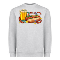 Heather Grey hot dog and beer with stars and usa flags Heavyweight Sweatshirt - AdoDesignShop