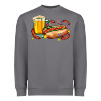Storm hot dog and beer with stars and usa flags Heavyweight Sweatshirt - AdoDesignShop