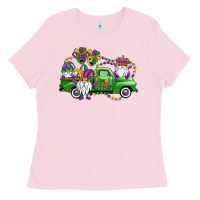 Bubblegum Pink mardi gras gnomes truck Ladies Tee - OliviaCreatesArt