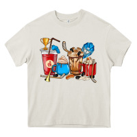 Cream Hockey coffee cups Heavy Core Tee - HowdyJamesFarm