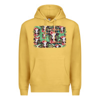 Antique Gold baby cow floral aztec background Premium Hoodie - Jasminsmagicworld