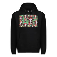 Black baby cow floral aztec background Premium Hoodie - Jasminsmagicworld
