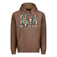 Chestnut baby cow floral aztec background Premium Hoodie - Jasminsmagicworld