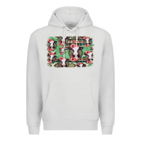 Dove Grey baby cow floral aztec background Premium Hoodie - Jasminsmagicworld