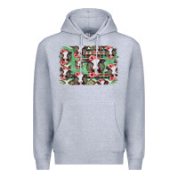 Heather Grey baby cow floral aztec background Premium Hoodie - Jasminsmagicworld