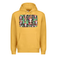 Mustard baby cow floral aztec background Premium Hoodie - Jasminsmagicworld