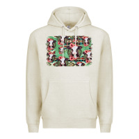 Oatmeal Heather baby cow floral aztec background Premium Hoodie - Jasminsmagicworld