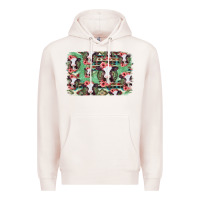 Pale Pink baby cow floral aztec background Premium Hoodie - Jasminsmagicworld