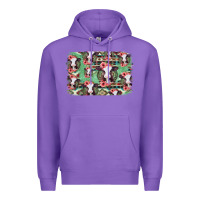 Purple baby cow floral aztec background Premium Hoodie - Jasminsmagicworld