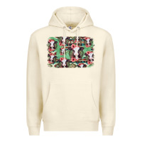 Sandshell baby cow floral aztec background Premium Hoodie - Jasminsmagicworld