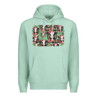 Seafoam baby cow floral aztec background Premium Hoodie - Jasminsmagicworld