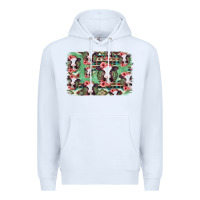White baby cow floral aztec background Premium Hoodie - Jasminsmagicworld