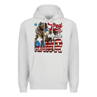Red White Rawr Dinosaur T-rex Premium Hoodie | Teevron