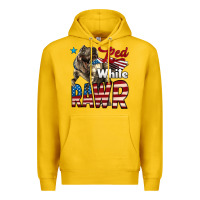 Lemon Red White Rawr Dinosaur T-Rex Premium Hoodie - LillyAllenDesigns