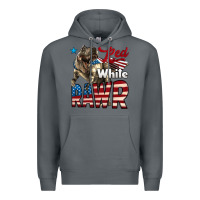 Rock Red White Rawr Dinosaur T-Rex Premium Hoodie - LillyAllenDesigns