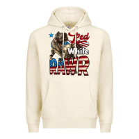 Tofu Red White Rawr Dinosaur T-Rex Premium Hoodie - LillyAllenDesigns
