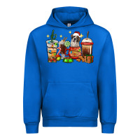 Cobalt Christmas coffee cups with Saint Bernard Urban Hoodie - RanaPortraitStore