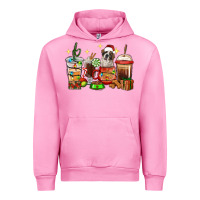 Fuchsia Pink Christmas coffee cups with Saint Bernard Urban Hoodie - RanaPortraitStore