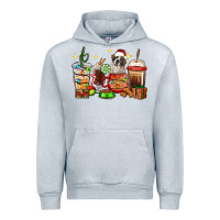 Heather Grey Christmas coffee cups with Saint Bernard Urban Hoodie - RanaPortraitStore