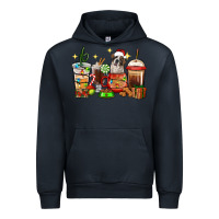 Navy Christmas coffee cups with Saint Bernard Urban Hoodie - RanaPortraitStore