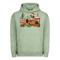 Pigment Oil Green Christmas coffee cups with Saint Bernard Urban Hoodie - RanaPortraitStore